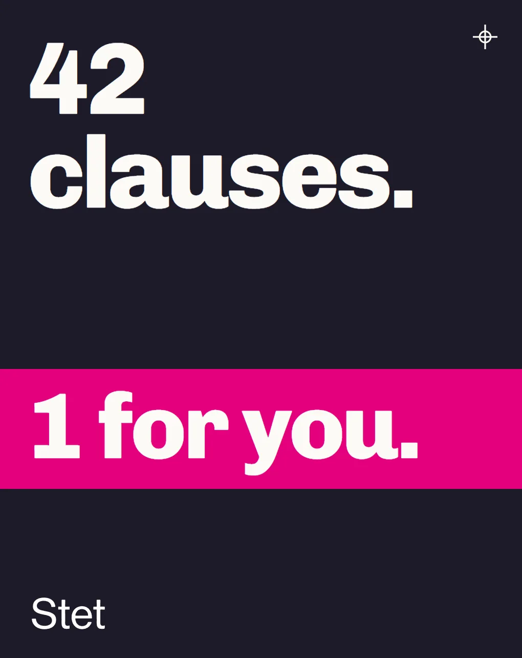 Poster: 42 clauses, 1 for you