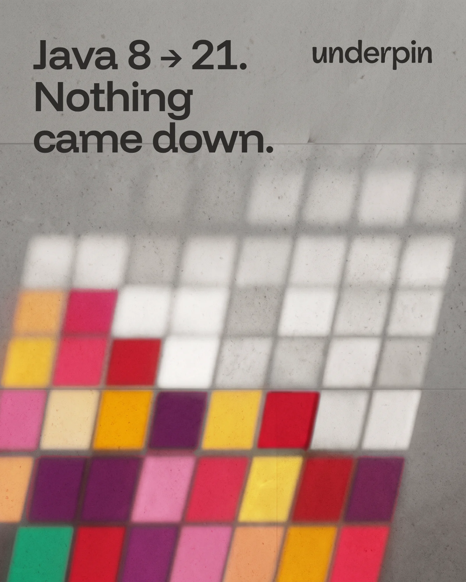 Poster: Java 8 to 21, nothing came down